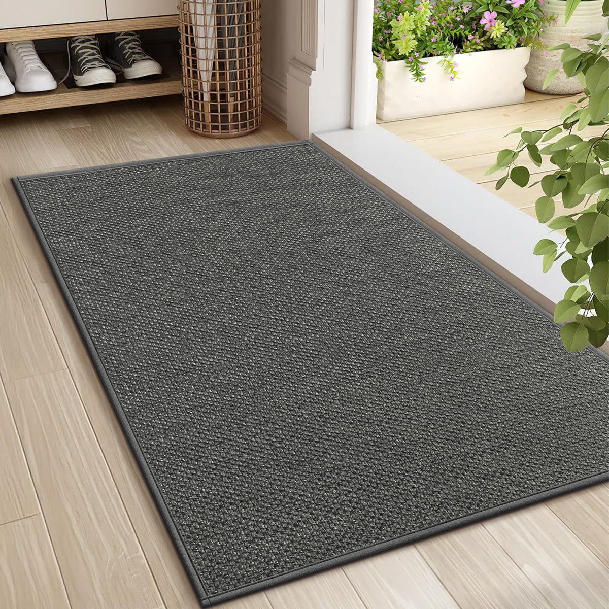 LEKEEPGO door mat absorbent-polyester texture captures moisture at the entry