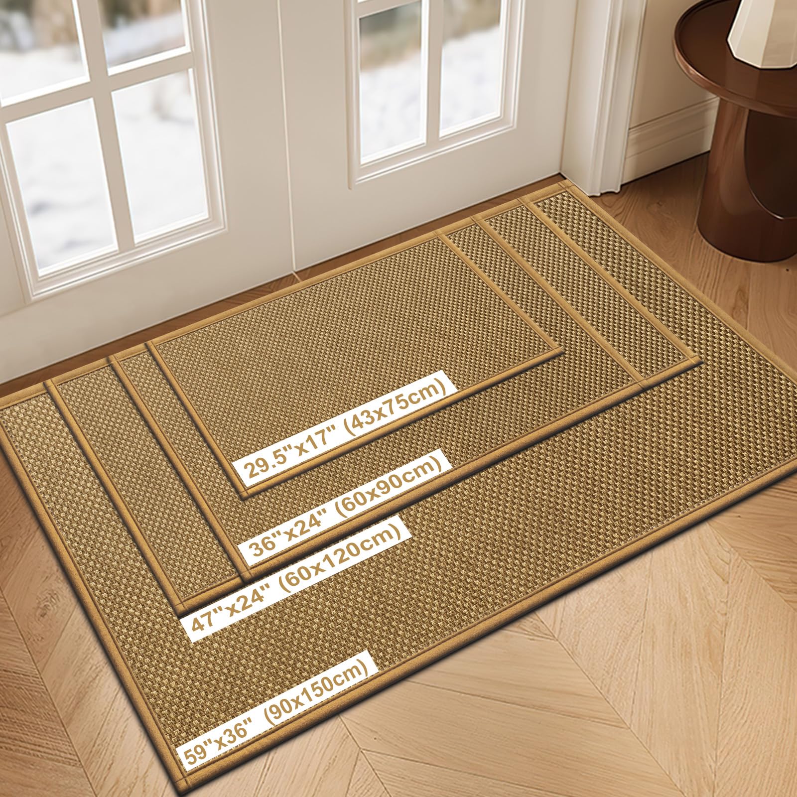 LEKEEPGO door mat non-slip backing keeps mat in place to prevent slips