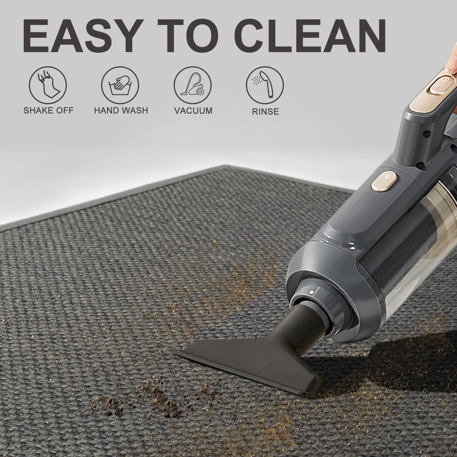 LEKEEPGO all-weather mat helps keep indoor floors dry in rainy conditions.