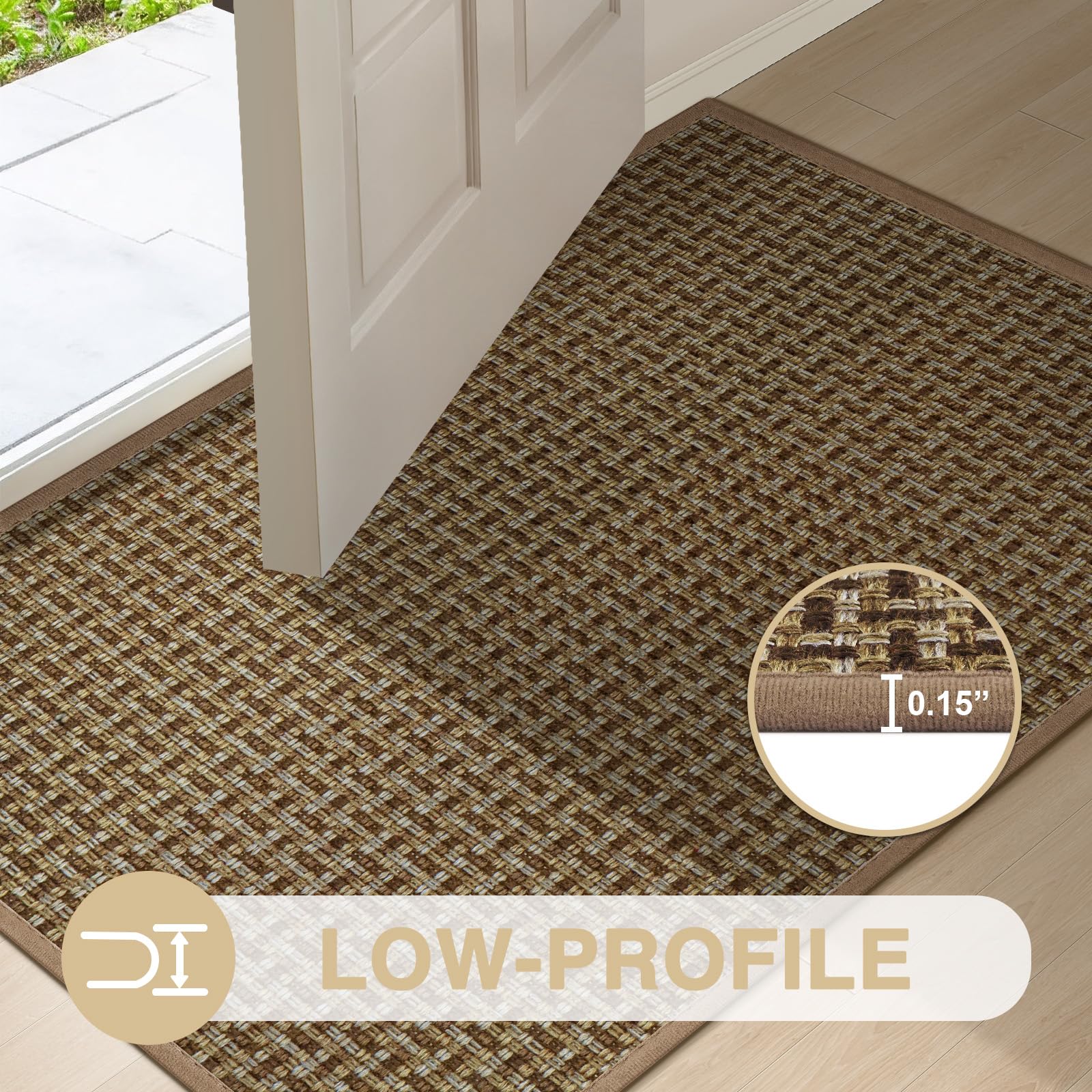 LEKEEPGO door mat low-profile design easily fits under doors