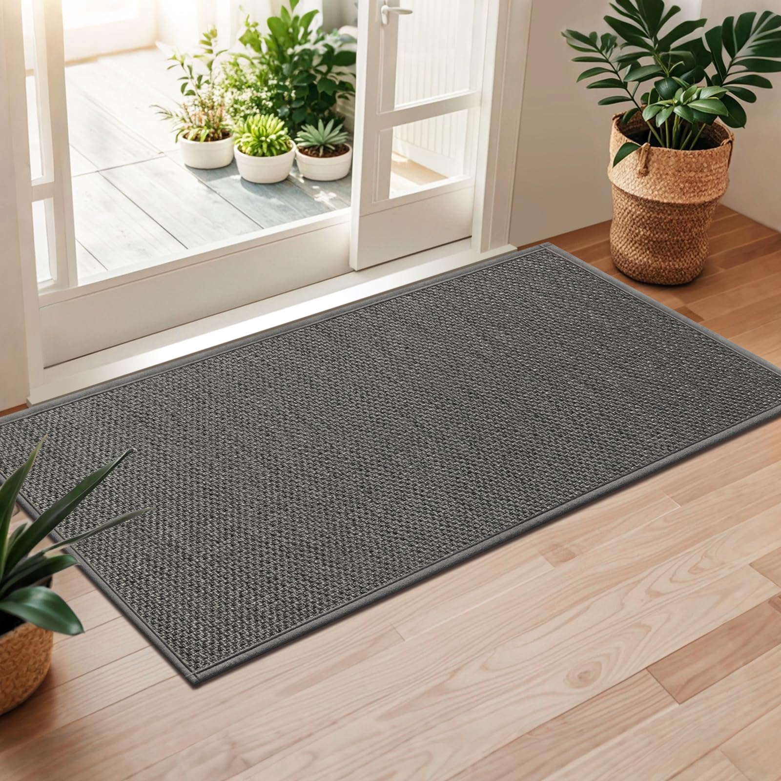 LEKEEPGO door mat non-slip backing for a secure entryway and safer hallways.