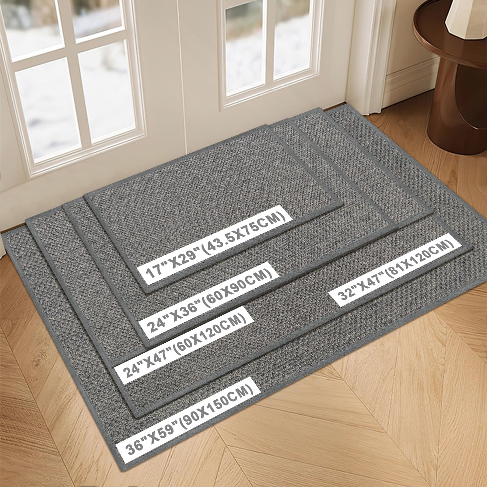 LEKEEPGO door mat showing non-slip rubber backing stays in place on indoor floors.