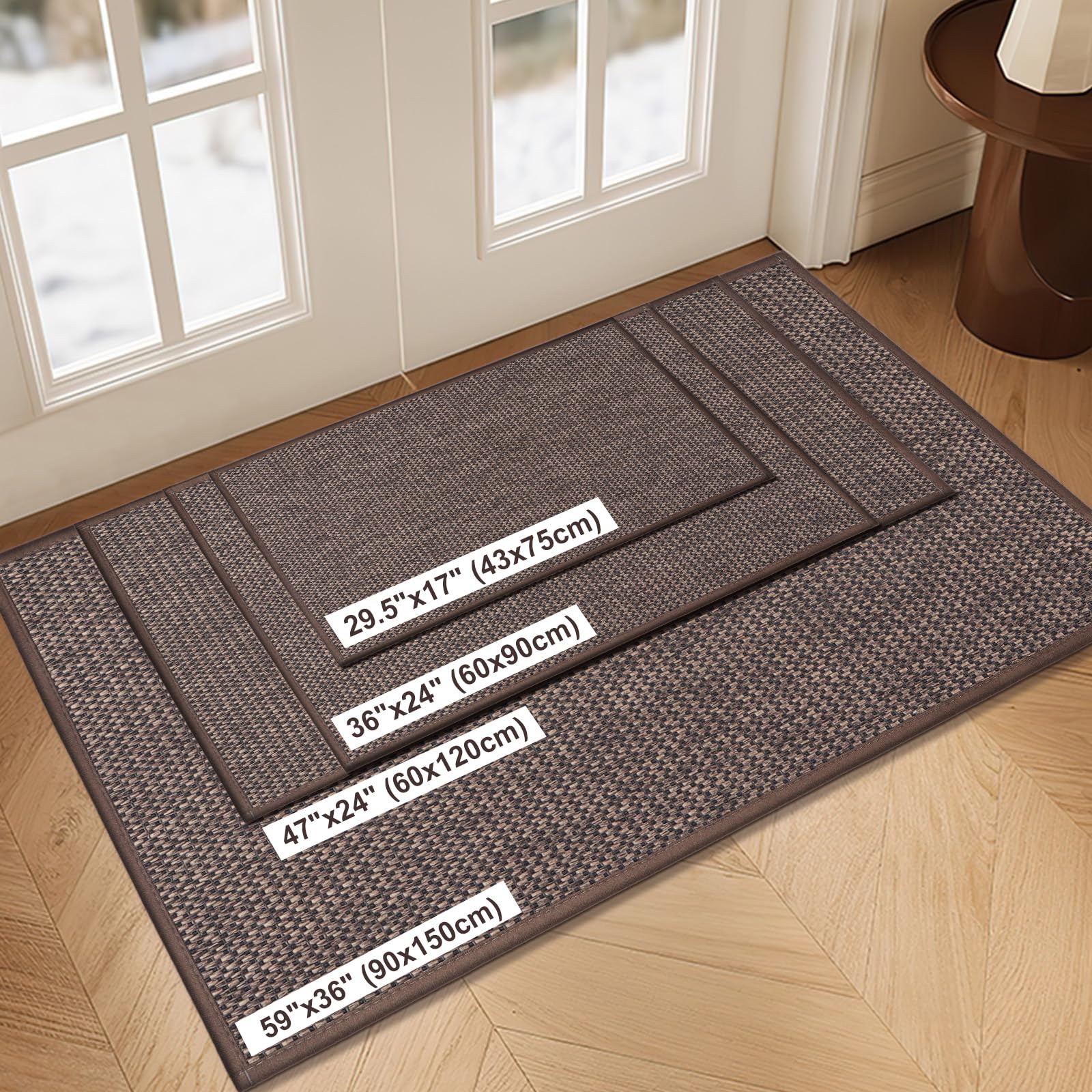 LEKEEPGO mat with non-slip rubber backing stays in place