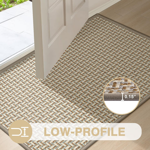 LEKEEPGO non-slip rubber backing keeps the mat secure on entry floors.