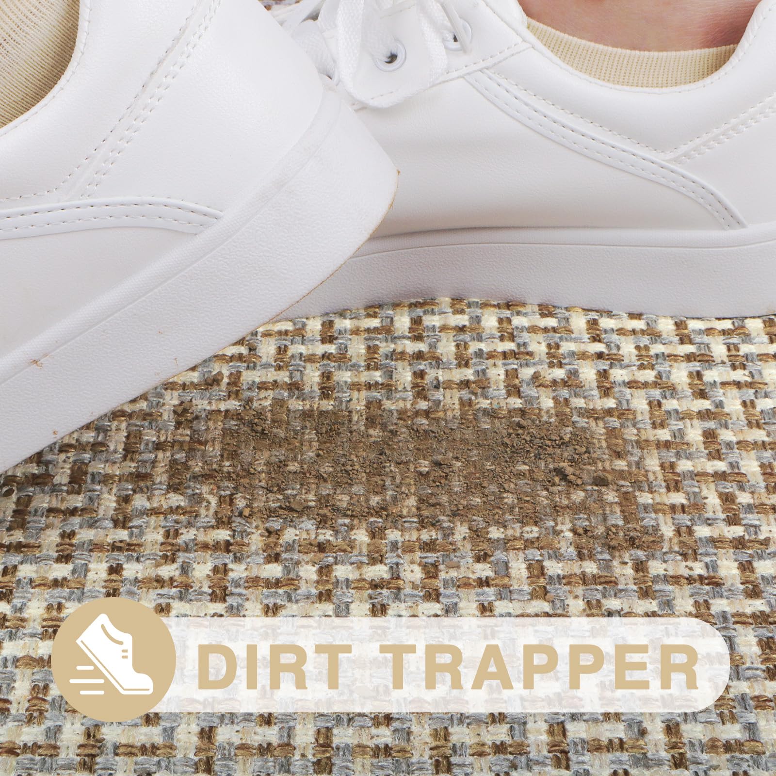 LEKEEPGO washable door mat, easy to clean and quick to dry in gray.