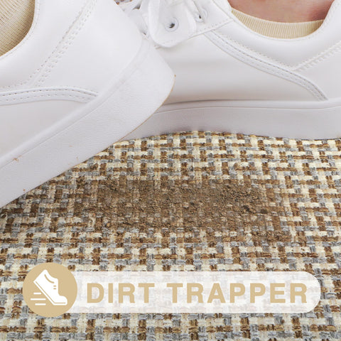 LEKEEPGO washable door mat, easy to clean and quick to dry in gray.