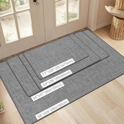 LEKEEPGO front entry mat with rubber backing provides strong grip to prevent slips