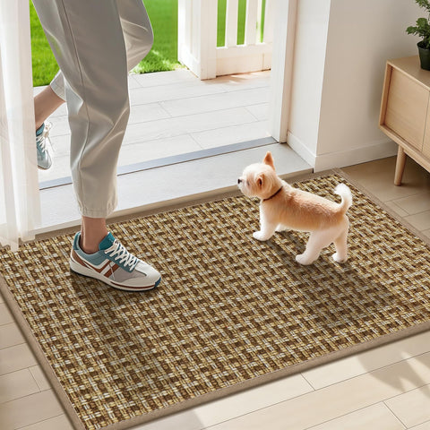 LEKEEPGO indoor door mat front view showing absorbent material and clean appearance