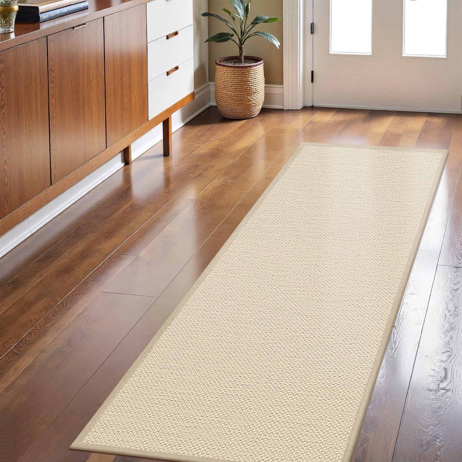 LEKEEPGO long door mat rolled for shipping shows easy handling and storage