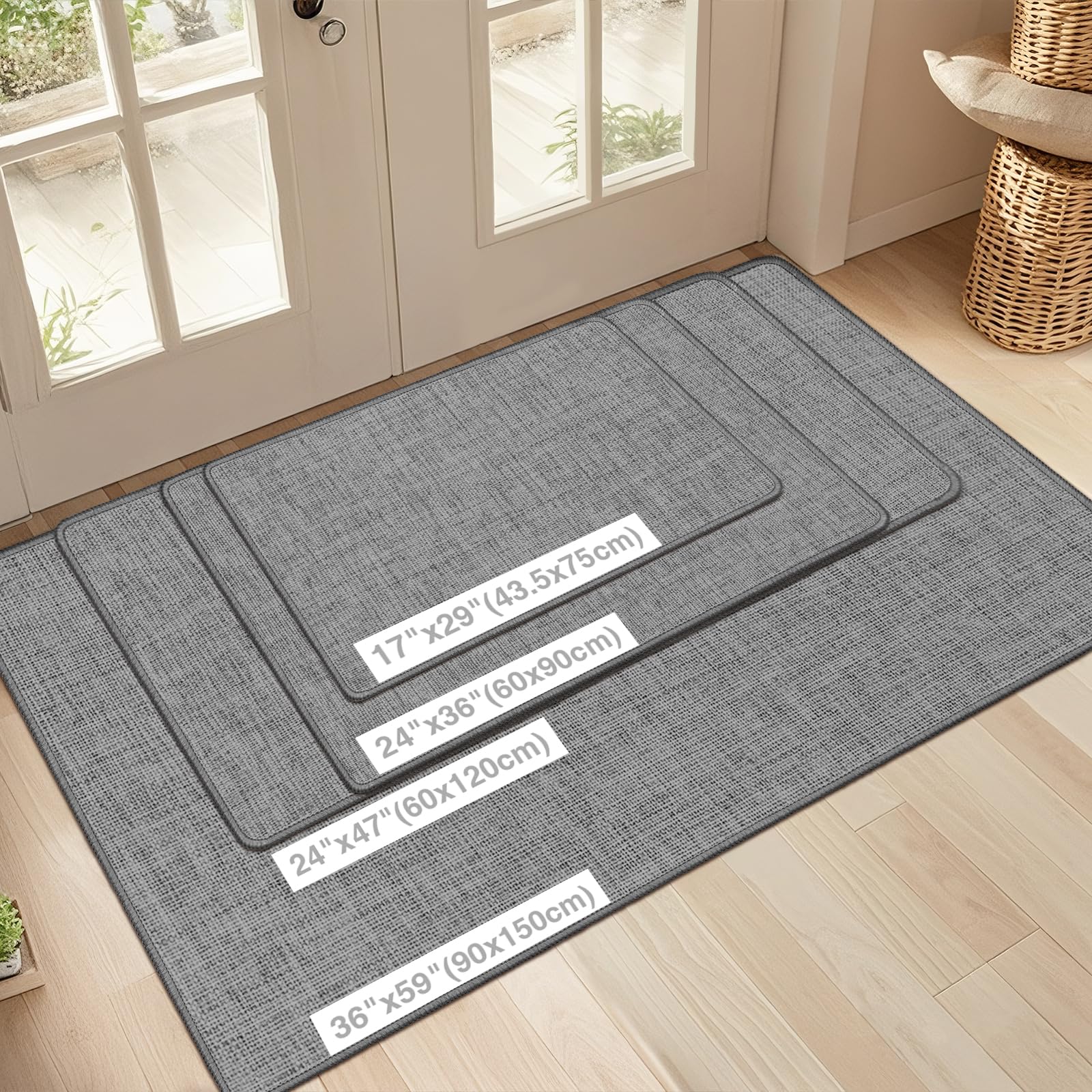 LEKEEPGO low-profile door mat highlighting under-door clearance