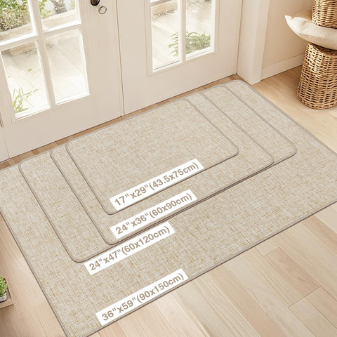 LEKEEPGO low-profile mat fits under doors while trapping dirt.