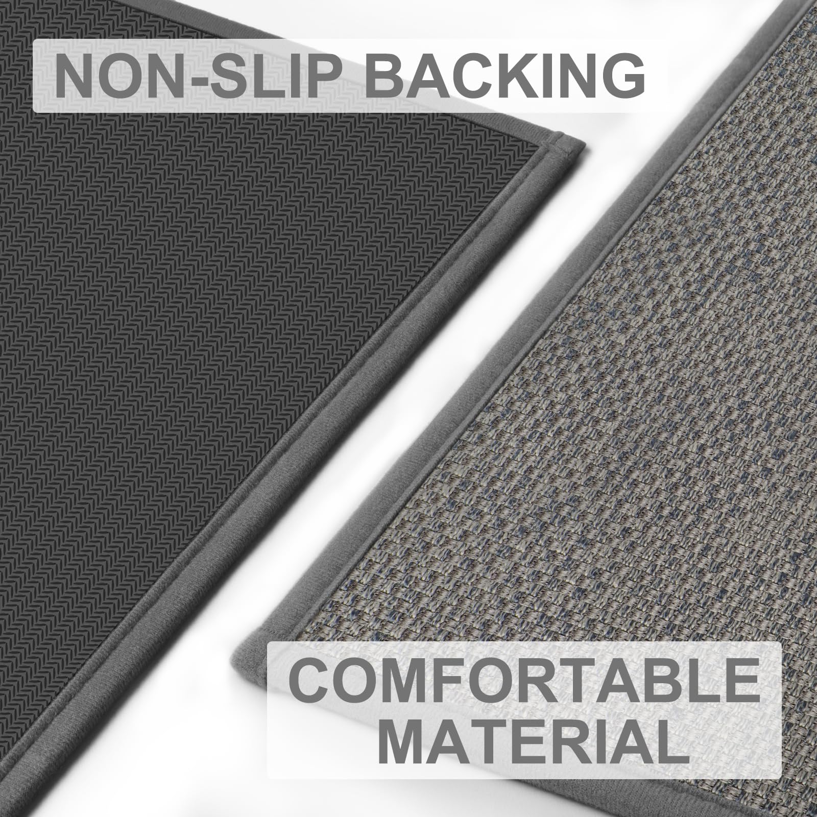 LEKEEPGO mat with non-slip rubber backing stays firmly in place.
