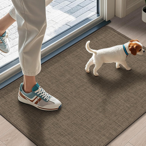 LEKEEPGO Ultra Thin Door Mat front view shows low-profile fit under doors