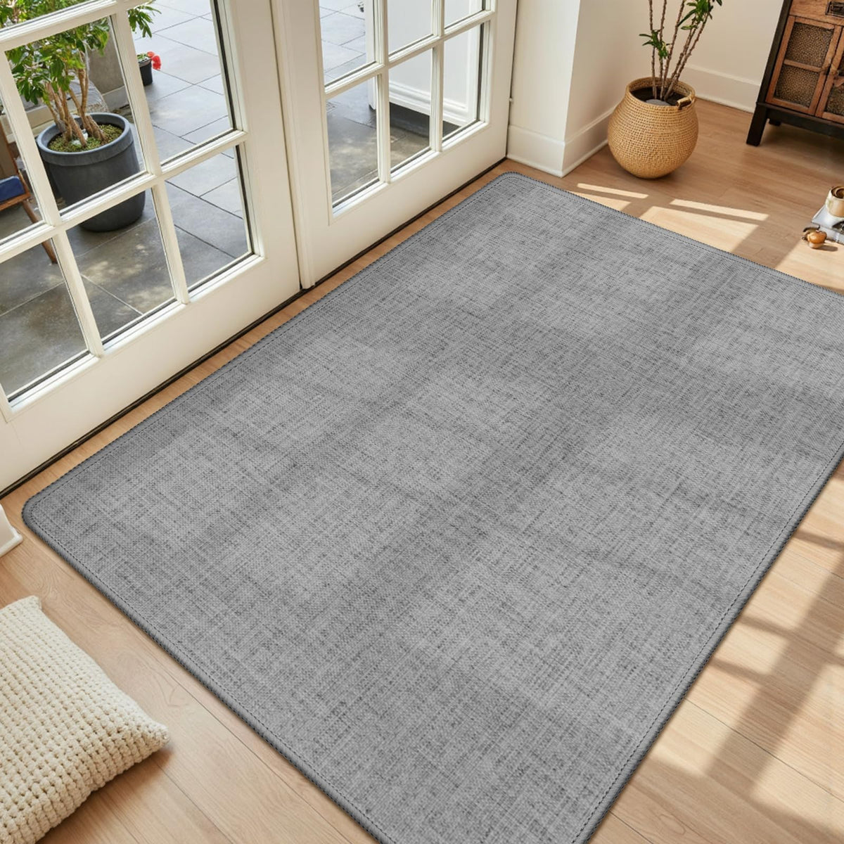 LEKEEPGO Ultra Thin Door Mat rolled-flat under-door fit traps dirt