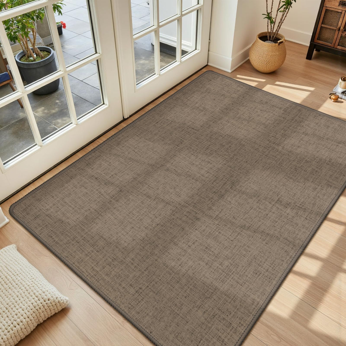 LEKEEPGO ultra-thin indoor door mat 36x59 with woven texture for style