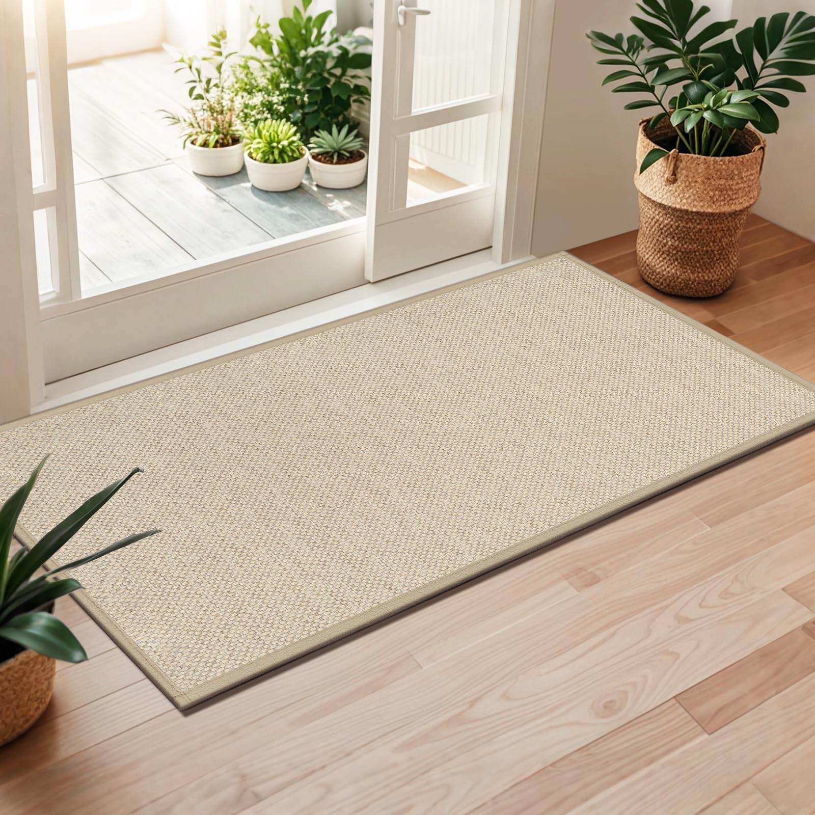 LEKEEPGO door mat front view demonstrates non-slip grip and moisture absorption for entryways.