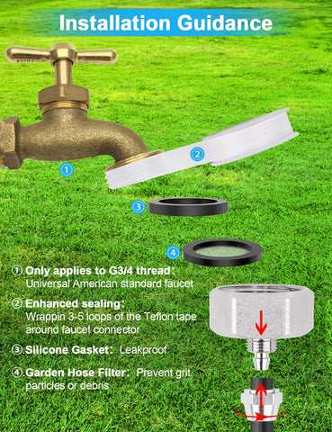 Lekit brass adapter ensures secure, leak-free connection.