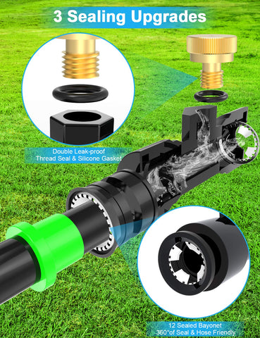 Lekit brass mist nozzle delivering uniform, refreshing mist.
