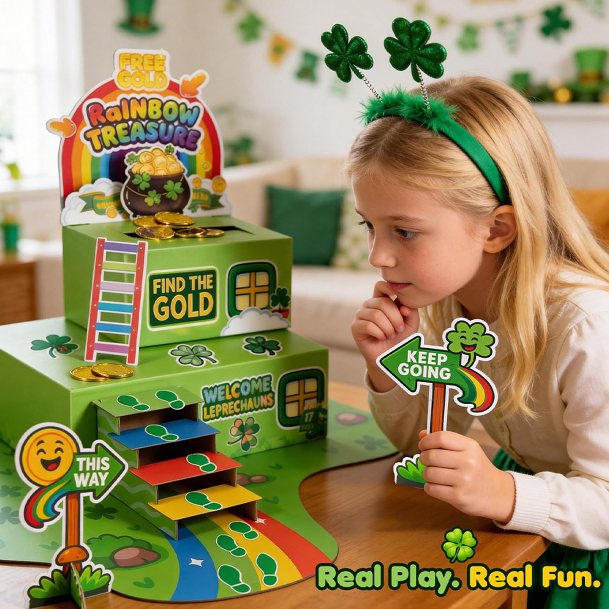 LEKSON tabletop Leprechaun trap decor doubles as festive decoration.