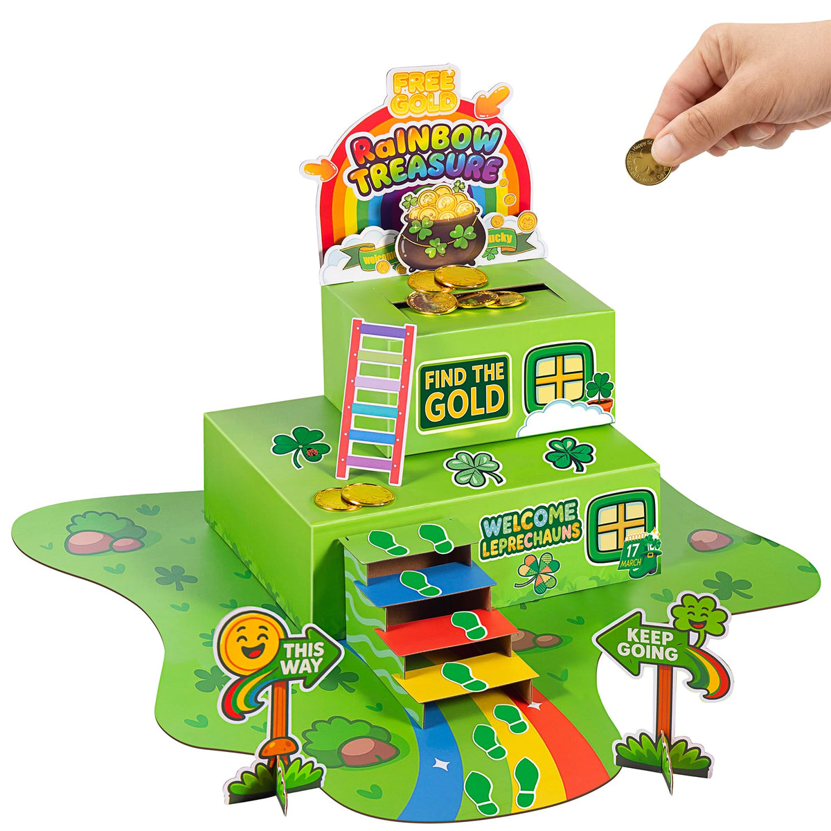 LEKSON coin-drop slot trap kit with coins sliding for interactive play.