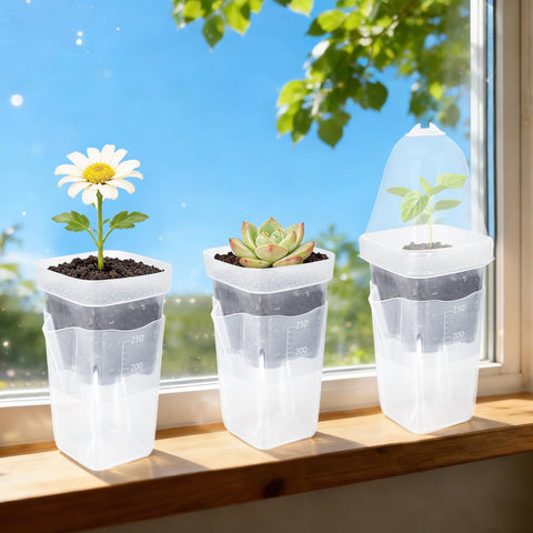 LEMEWEL side water inlet minimizes root disturbance during watering.