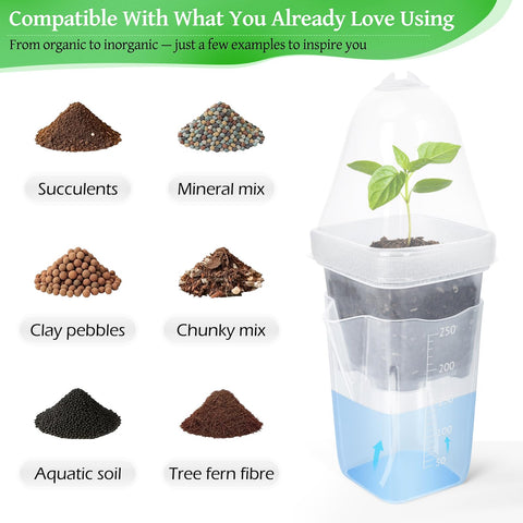LEMEWEL 150 ml reservoir visible on propagation pot for easy monitoring.