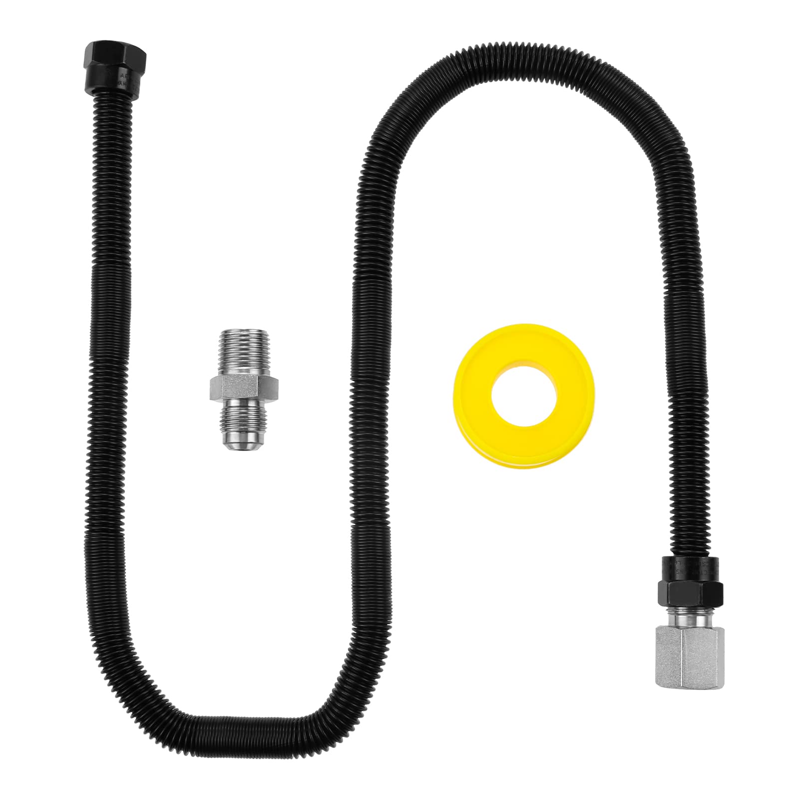 Lemfema 36-inch flexible gas line connector for versatile fire pit and fireplace connections