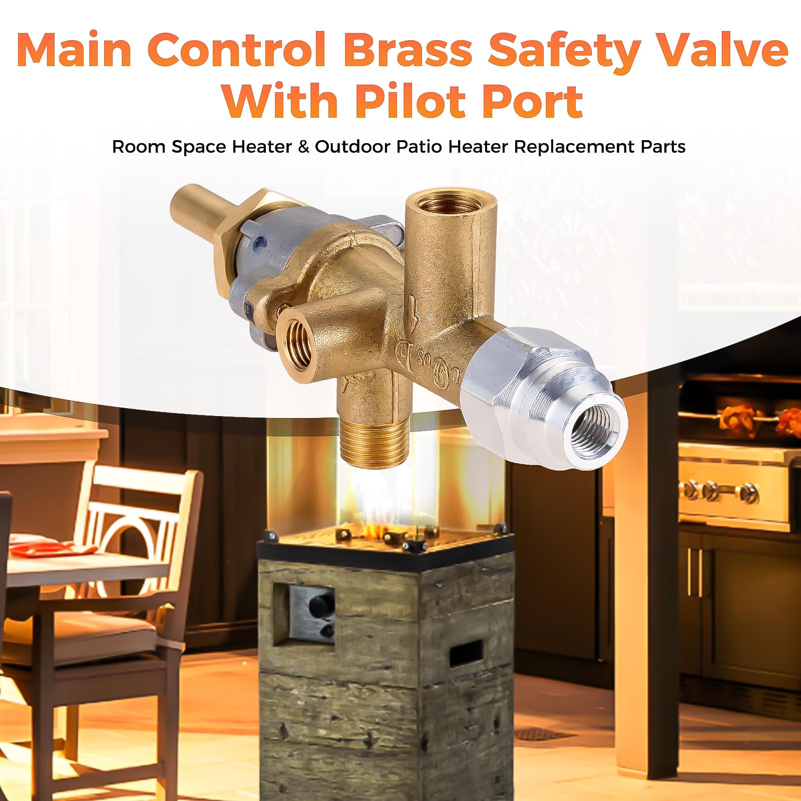Lemfema main control valve pilot port for efficient gas flow.
