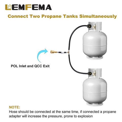 Lemfema QCC1-Type1 inlet paired with POL outlet for flexible fittings.