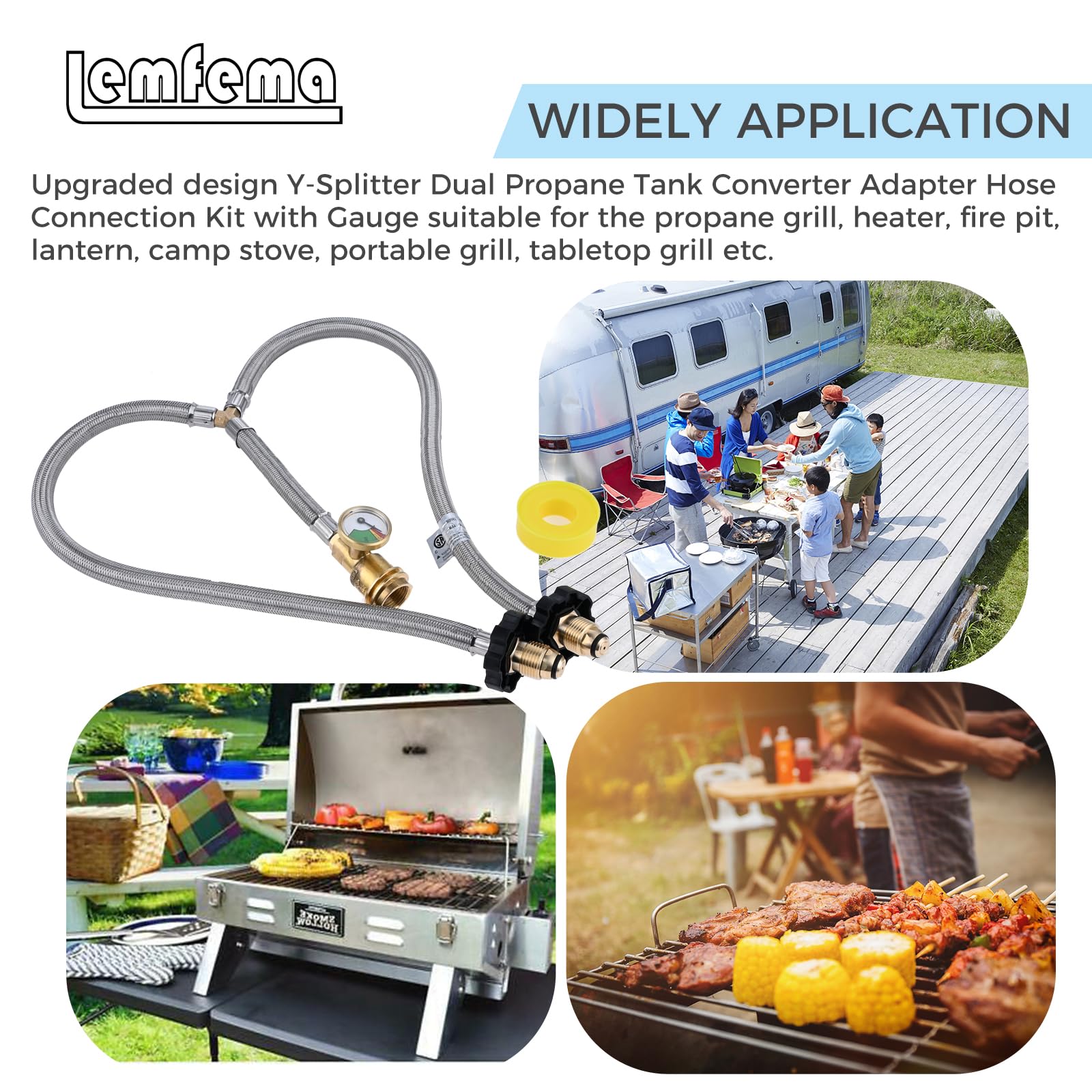 Lemfema safe-leak testing with soapy water ensures tight connections