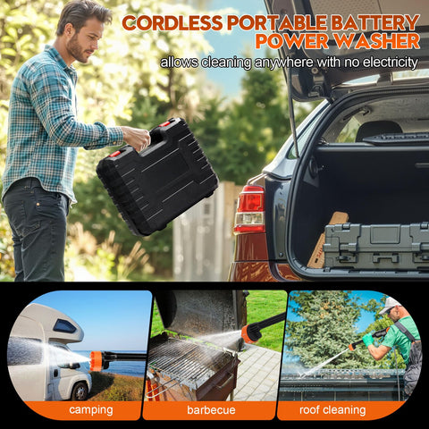 Lemolifys battery-powered motor delivers 1100 PSI for quick outdoor cleaning