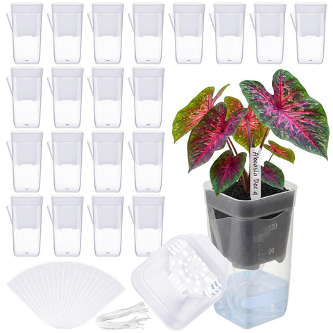 LemonRoad 20-pack self-watering pots with outer and inner view for root observation