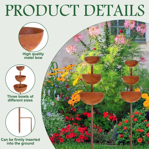LemonRoad bee bath water catcher cup detail in durable metal.