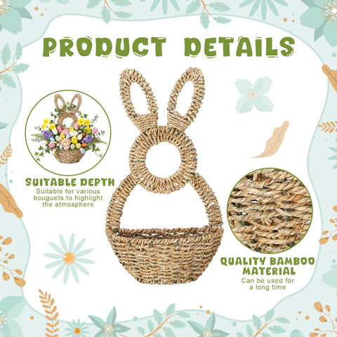 LemonRoad bunny basket front door decor with spring vibe