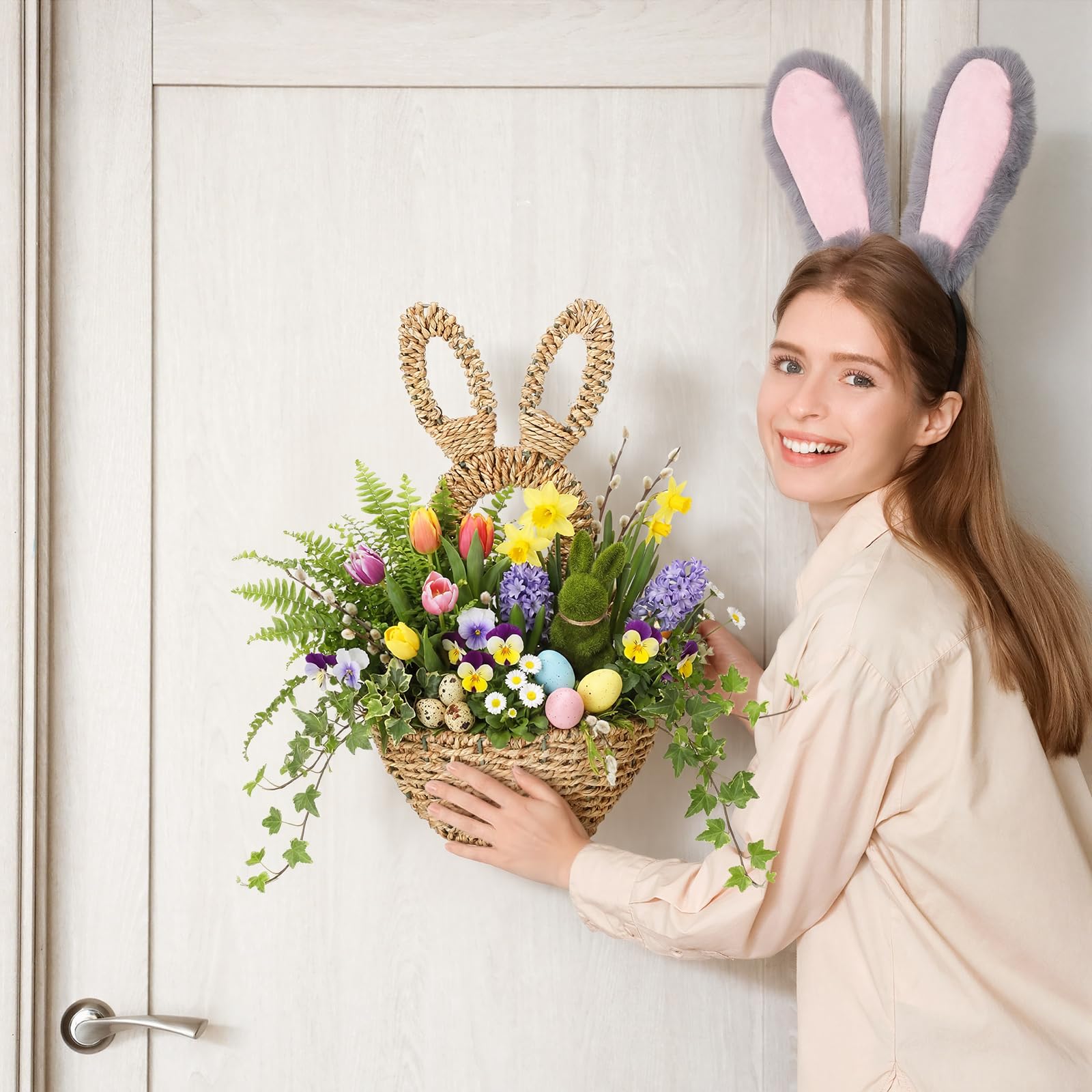 LemonRoad Easter Bunny Basket pocket for gifts and favors