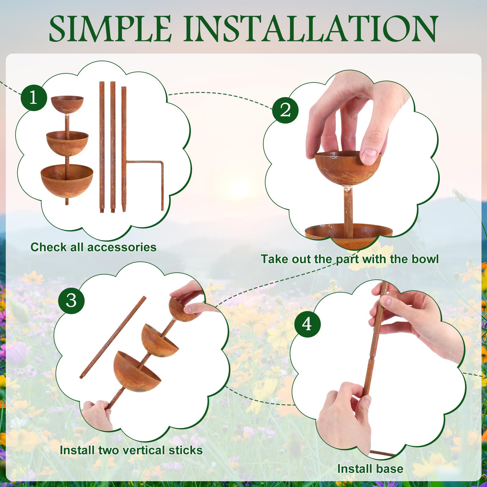 LemonRoad garden stake insect watering stand elevates outdoor water source.