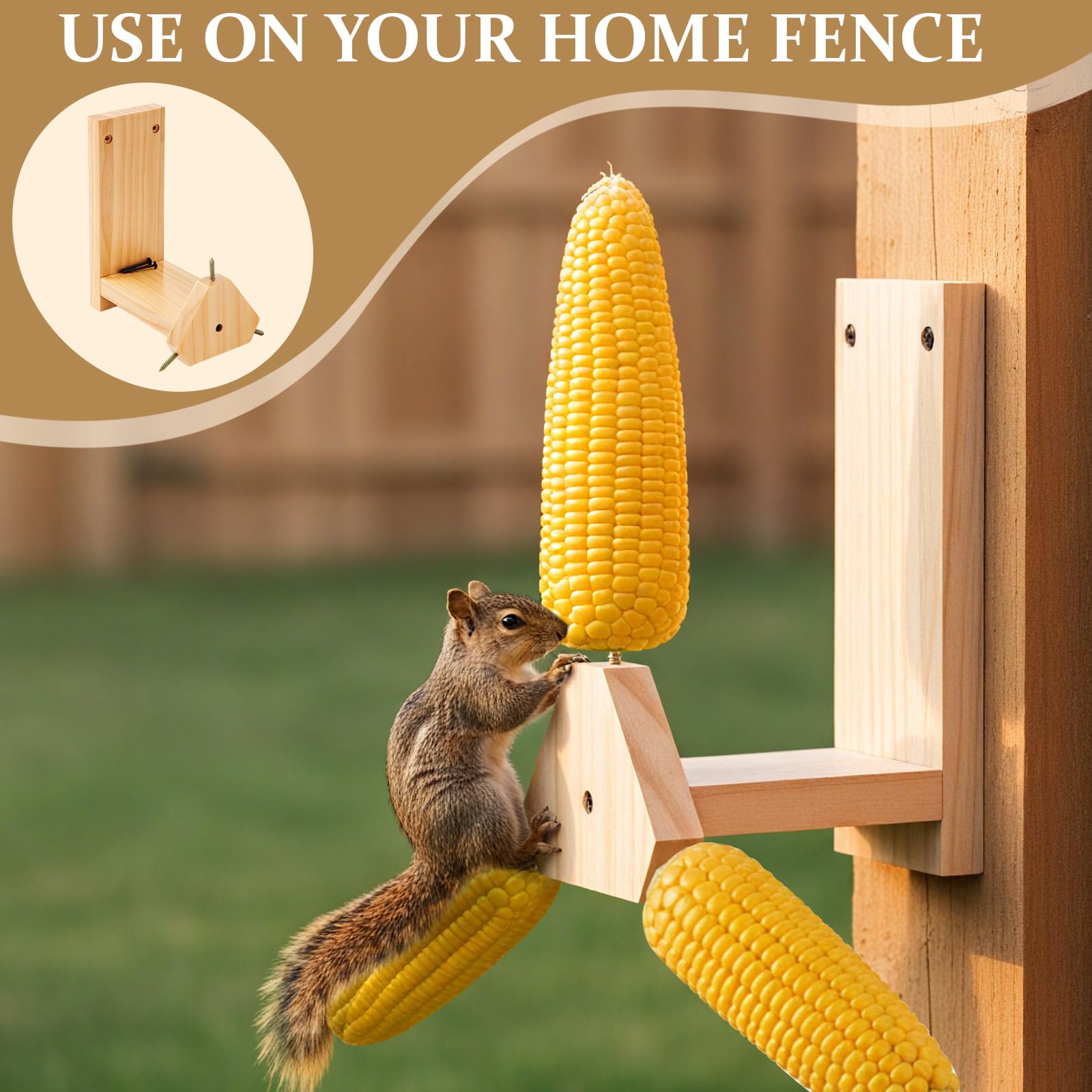 LemonRoad Feeder holds three corn cobs for extended squirrel visits.