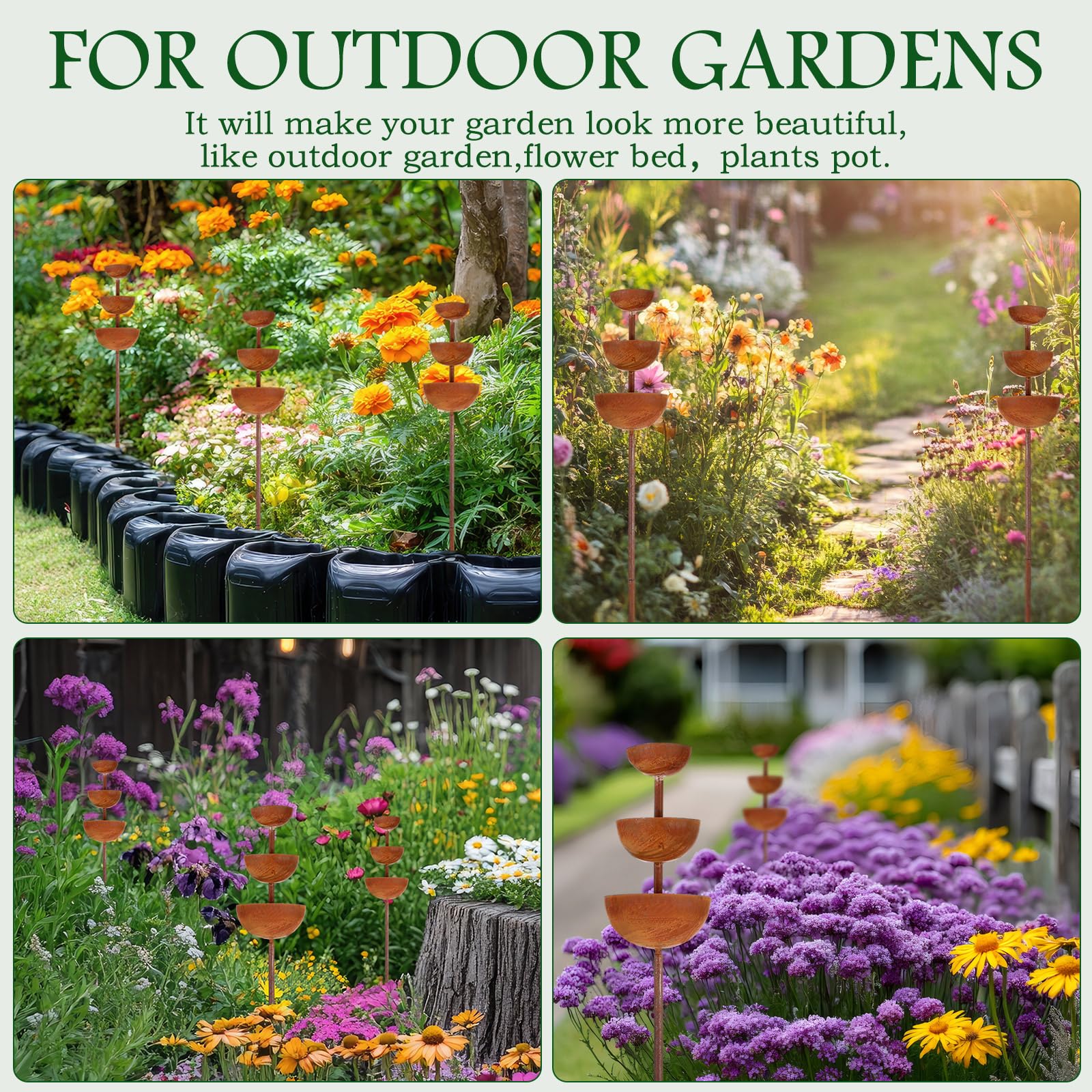 LemonRoad metal garden decor bee station adds rustic charm.