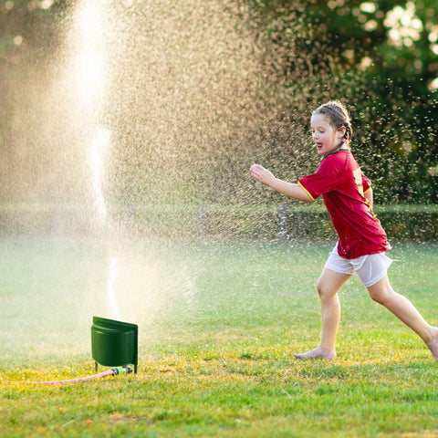 LemonRoad protective sprinkler head shield helps prevent spray damage nearby.