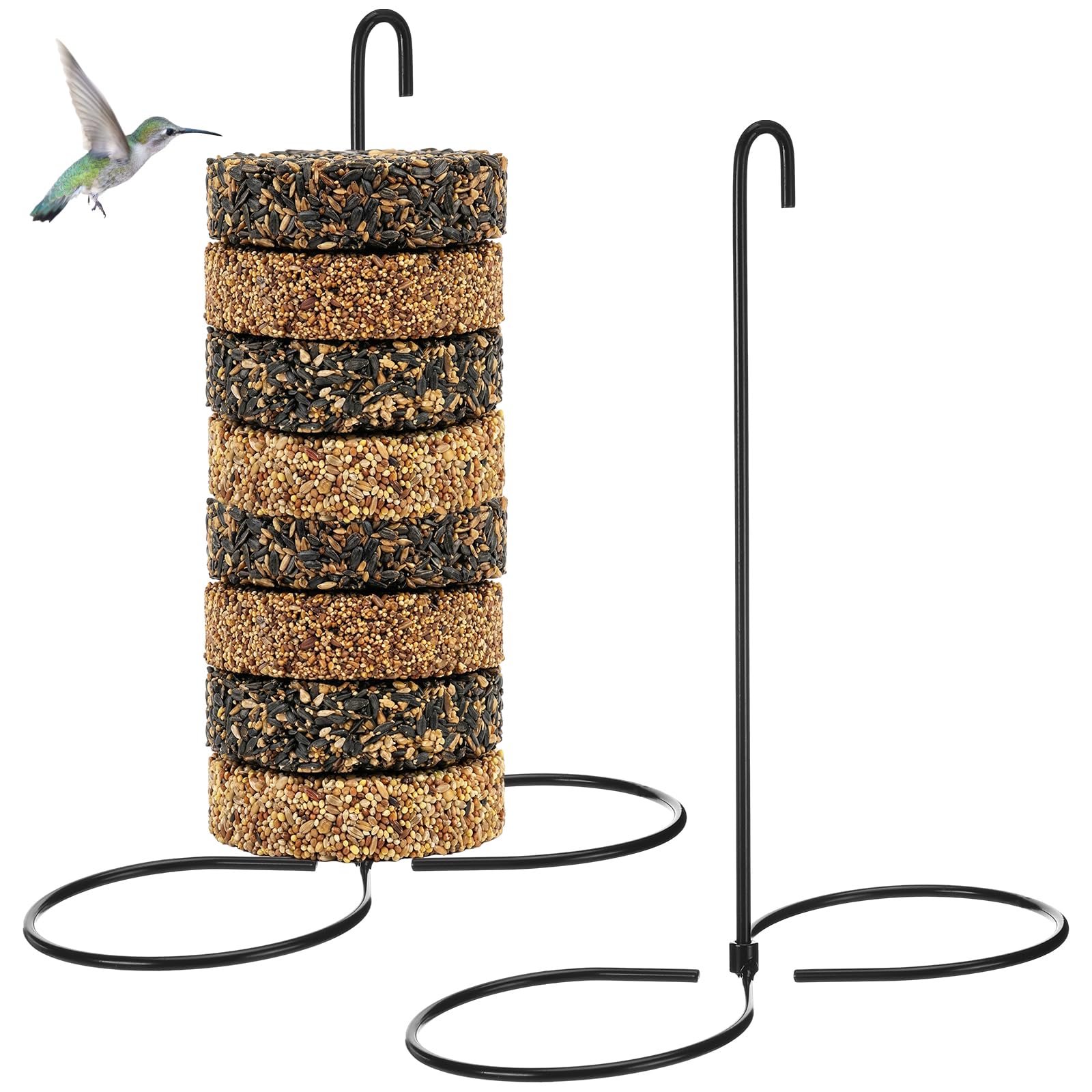 LemonRoad two-piece cylinder bird feeder hanging on a branch for reliable backyard feeding.