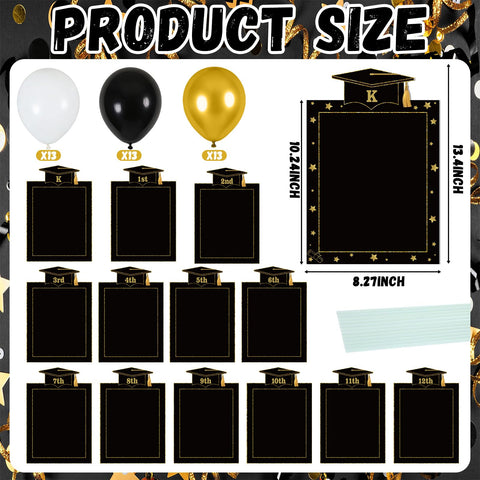 LemonSecret black and gold graduation decor enhances party atmosphere.
