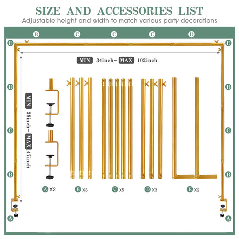 Lemosyu table arch stand in gold enables easy, tool-free setup