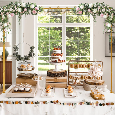 Lemosyu wedding arch kit supports balloons, lights and florals beautifully