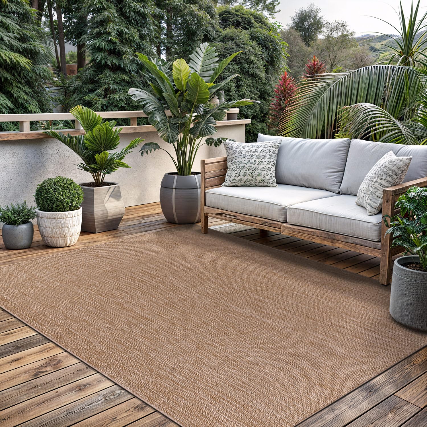 Lena Rug color-neutral beige, blends with diverse décor styles