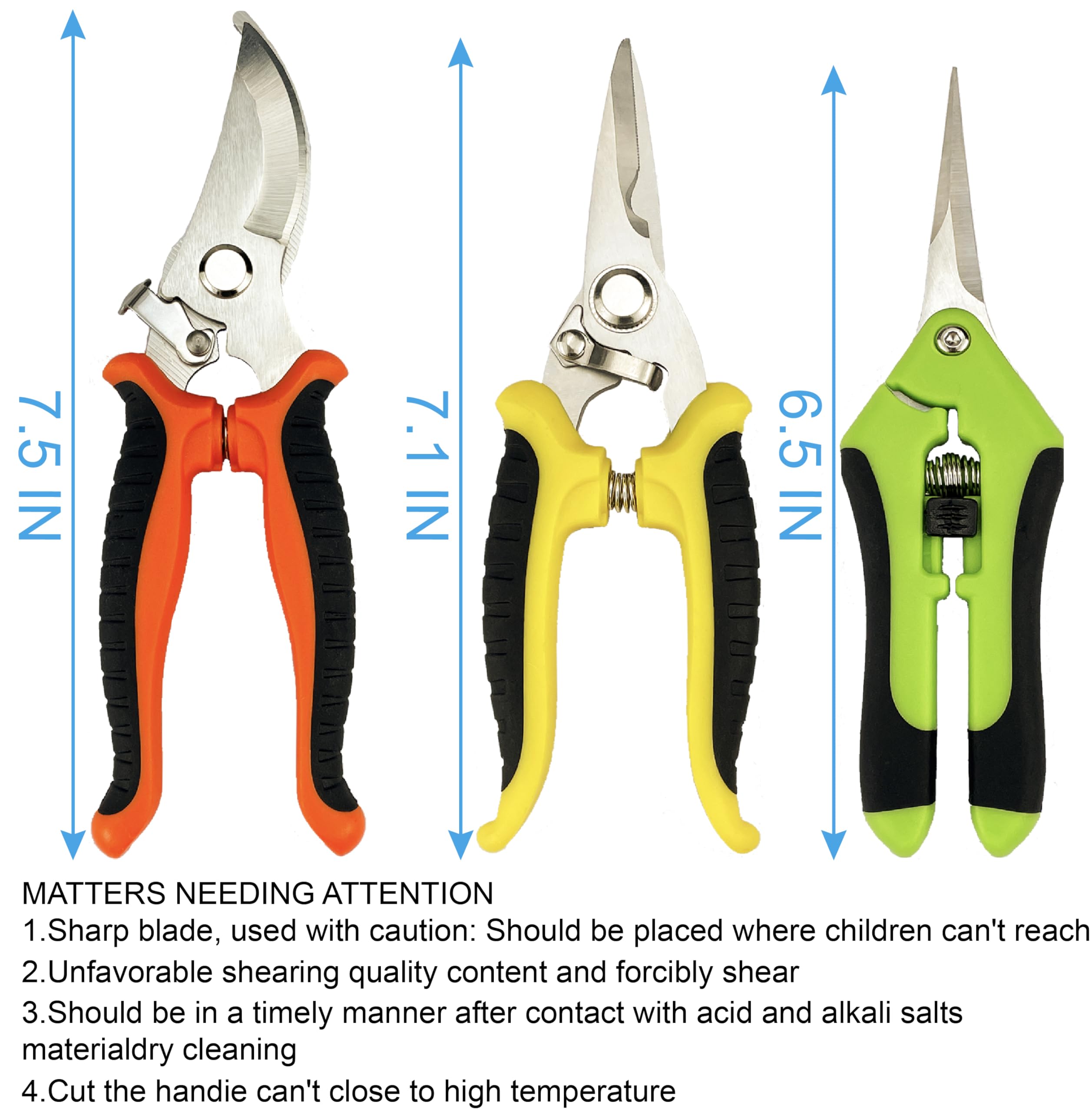 Lengnoyp pruning shears ergonomic handle offers comfortable grip.