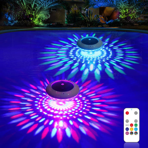 LENONE floating pool light with remote creates vivid night ambiance on water