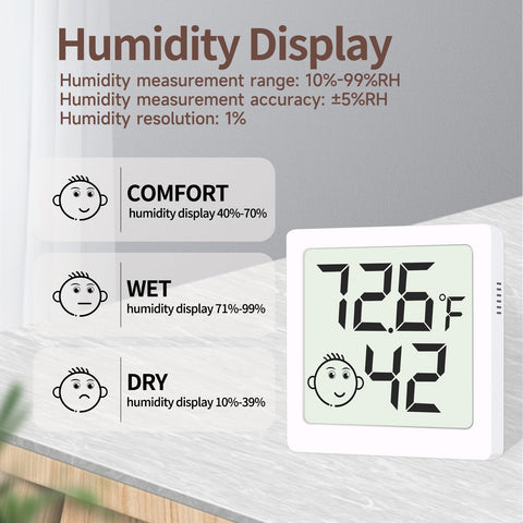 LEOALF mini humidity meter 6-pack adhesive back mount for versatile placement
