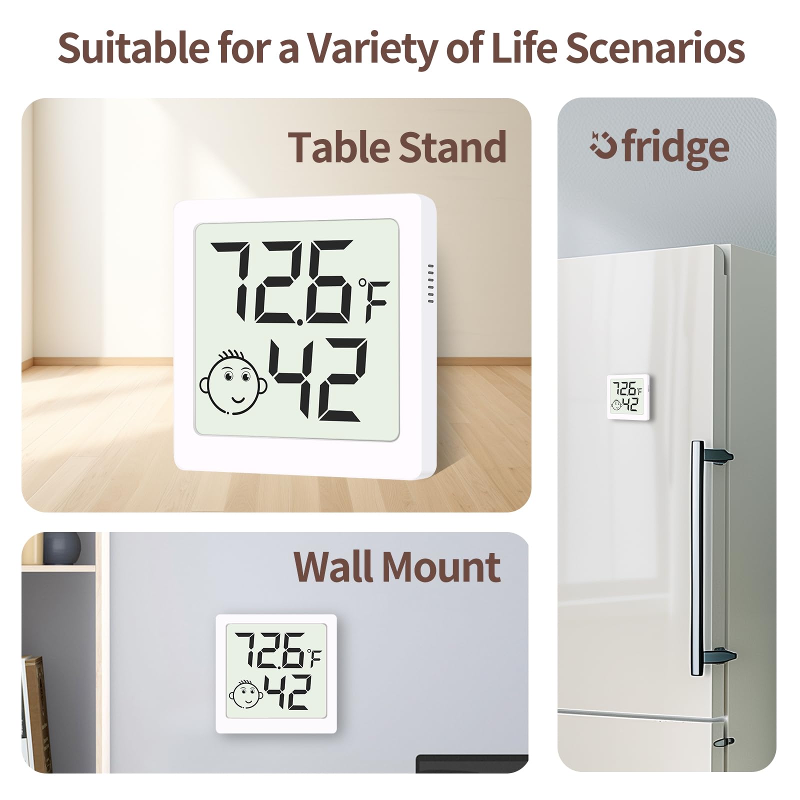 LEOALF mini humidity meter 6-pack digital display enables quick readings at a glance