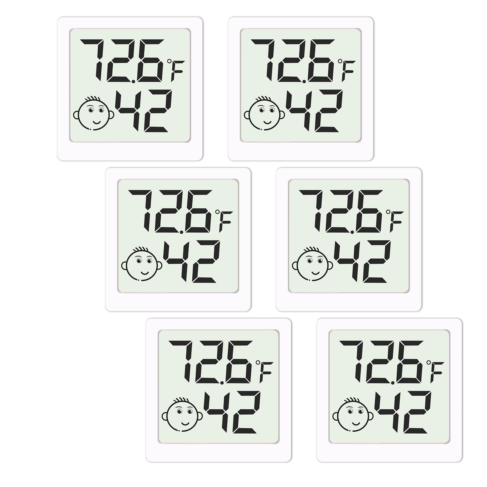 LEOALF mini humidity meter 6-pack front view for compact room monitoring
