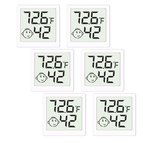 LEOALF mini humidity meter 6-pack front view for compact room monitoring